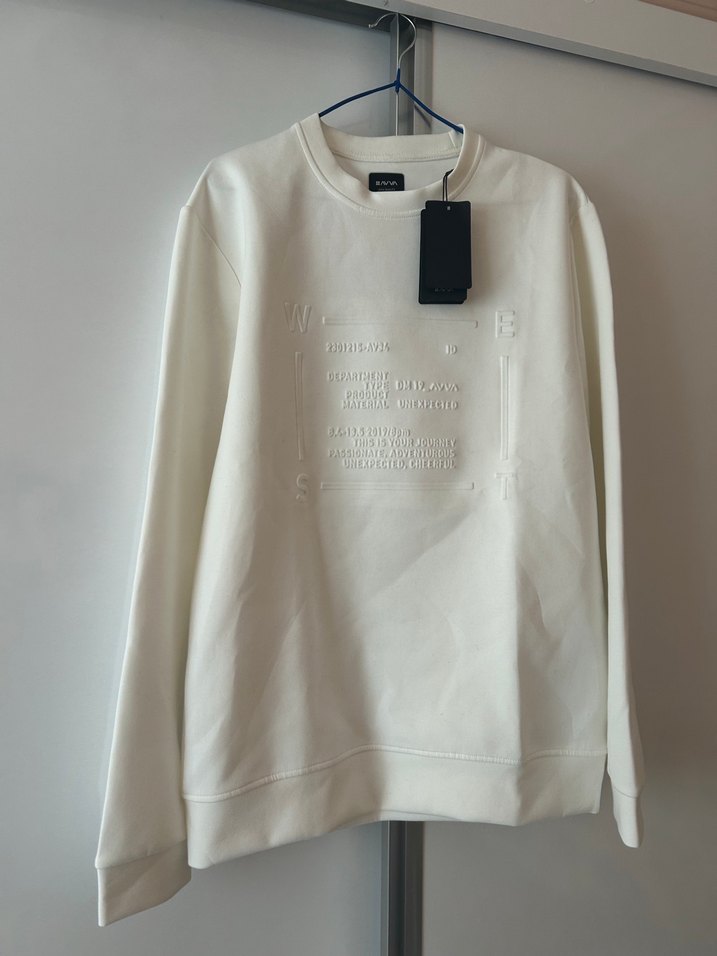 Beyaz Pamuklu Erkek Sweatshirt avva marka - Görsel 2