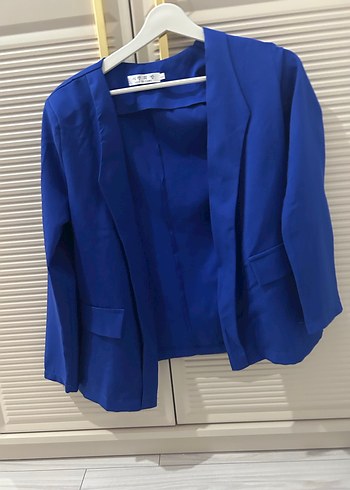 Mavi Düğmeli Kadın Blazer Ceket - Görsel 6