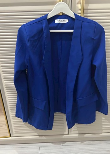 Mavi Düğmeli Kadın Blazer Ceket - Görsel 5