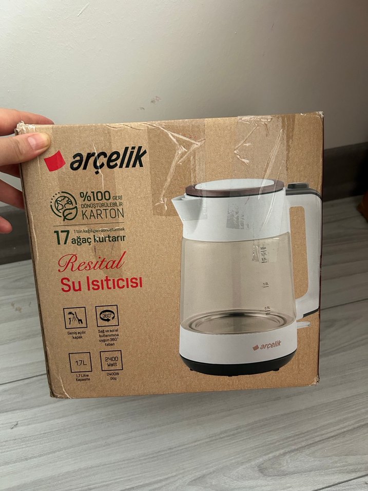 Arçelik Beyaz ve Gri Çay Makinesi kapalı kutu - Görsel 3