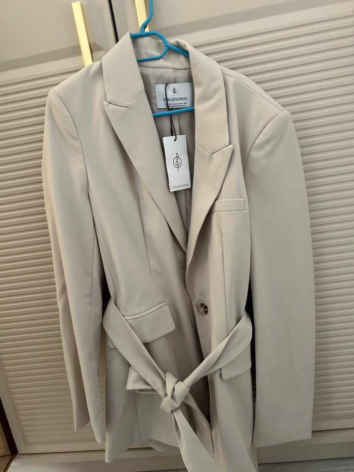 Bej Kemerli Kadın Blazer Ceket - Görsel 2