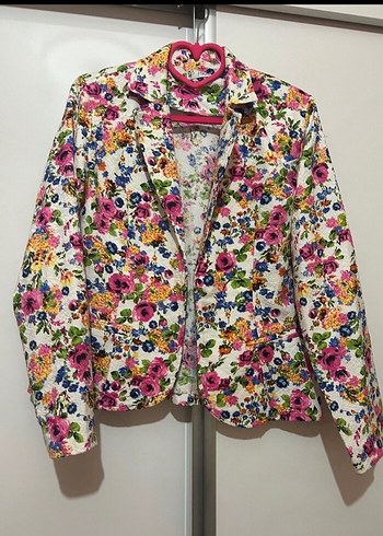 Çiçek Desenli Kadın Blazer Ceket - Görsel 3