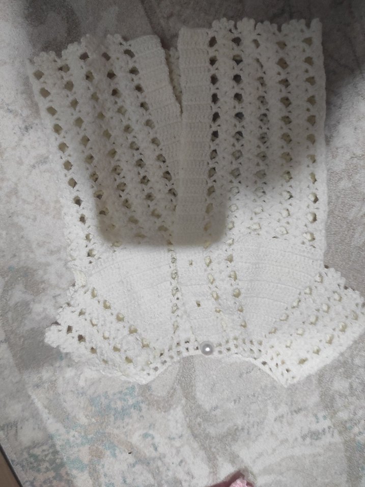 Kız Çocuk Nakışlı Örgü Süveter - Görsel 4