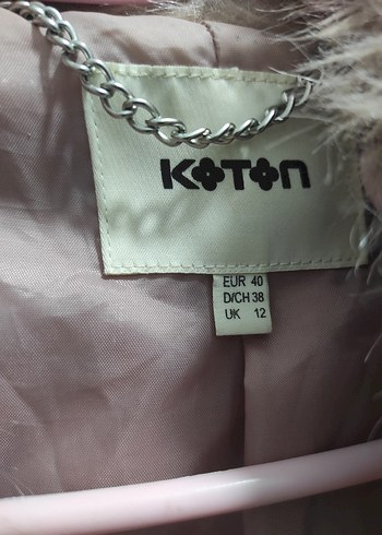 Pudra Pembe Kadın Midi Boy Kürk Detaylı Mont - Görsel 3