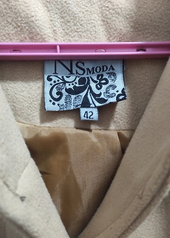 Bej Uzun Kadın Kaban Kürklü Kol Detaylı - Görsel 3