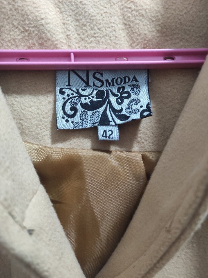 Bej Uzun Kadın Kaban Kürklü Kol Detaylı - Görsel 3