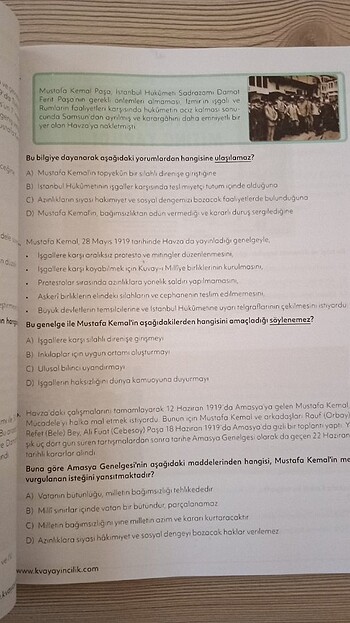  Beden KVA yayınları 8.sınıf T.C.İinkılap Tarihi ve Atatürkçülük 