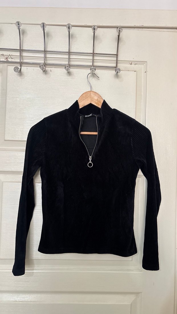 Fermuarlı Siyah Yarım Balıkçı  Kazak - Görsel 2