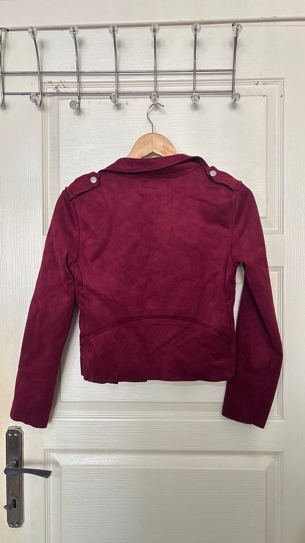 Bordo Süet Ceket - Görsel 3