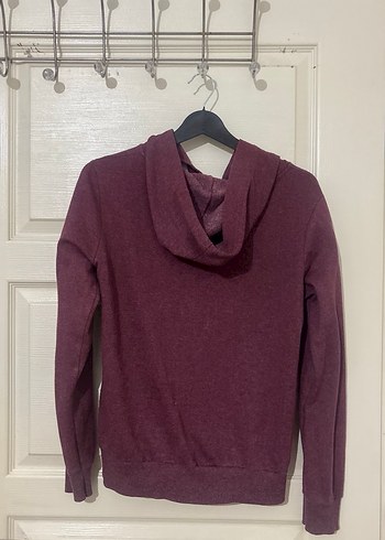 Bordo Fermuarlı Kadın Sweatshirt-hırka - Görsel 2
