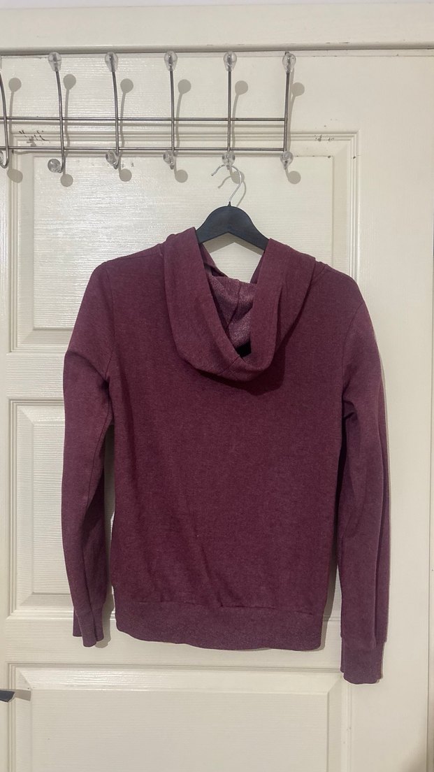 Bordo Fermuarlı Kadın Sweatshirt-hırka - Görsel 2