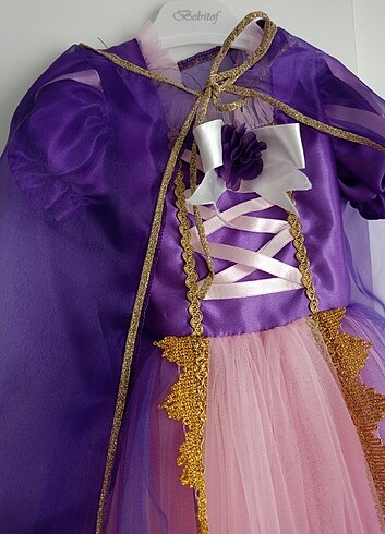 24-36 Ay Beden mor Renk Rapunzel elbisesi