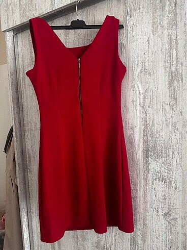 Zara Vişne Çürüğü Rengi Mini Elbise