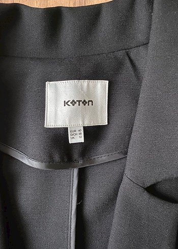 Koton Kadın Siyah Midi Blazer