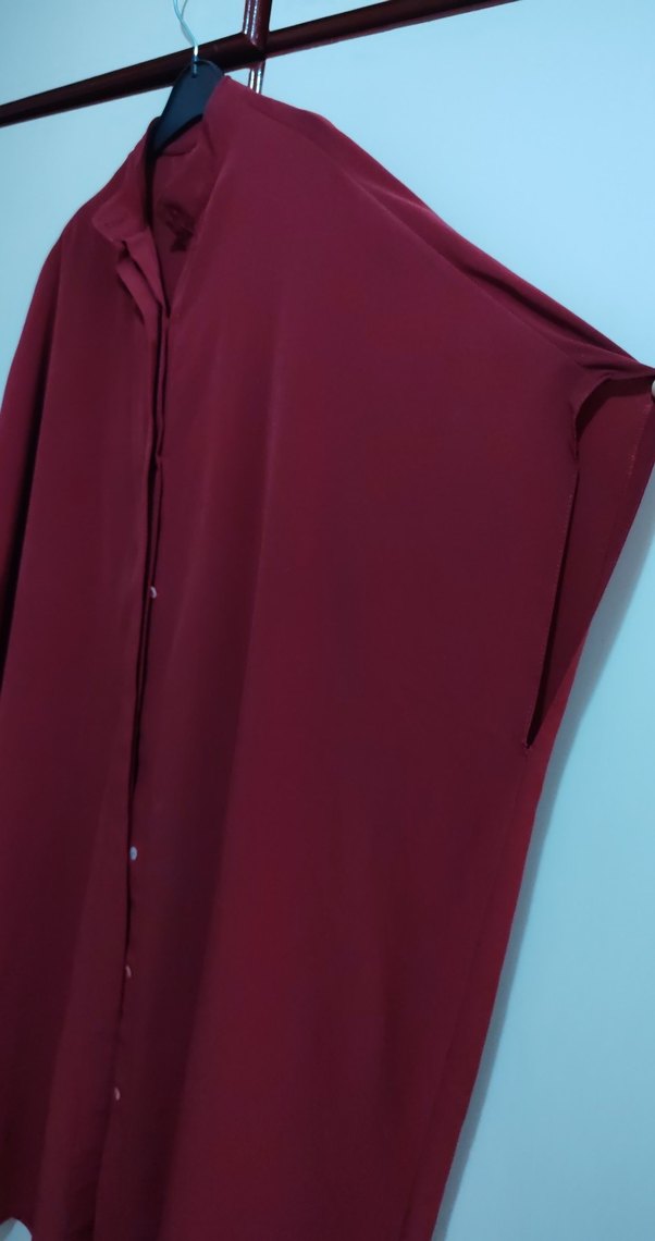 Bordo Sıfır Kollu Tunik - Görsel 3