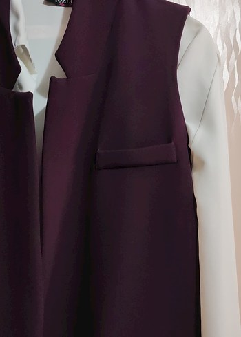 Mor Kolsuz Uzun Tunik Yelek - Görsel 2