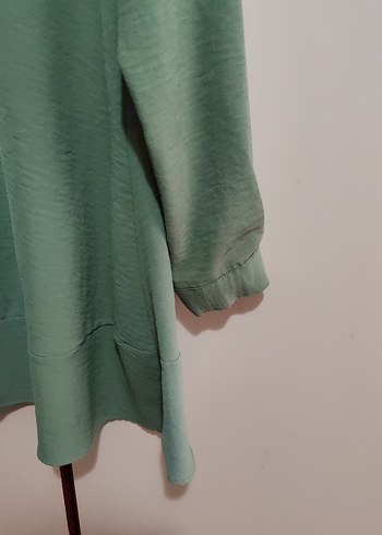 Düğmeli Yeşil Kadın Gömlek - Görsel 3