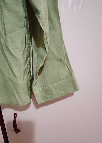 Düğmeli Keten Kadın Gömlek - Görsel 3