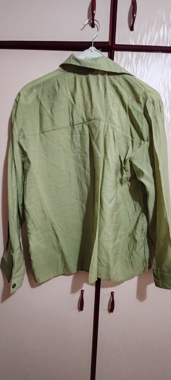 Düğmeli Keten Kadın Gömlek - Görsel 4