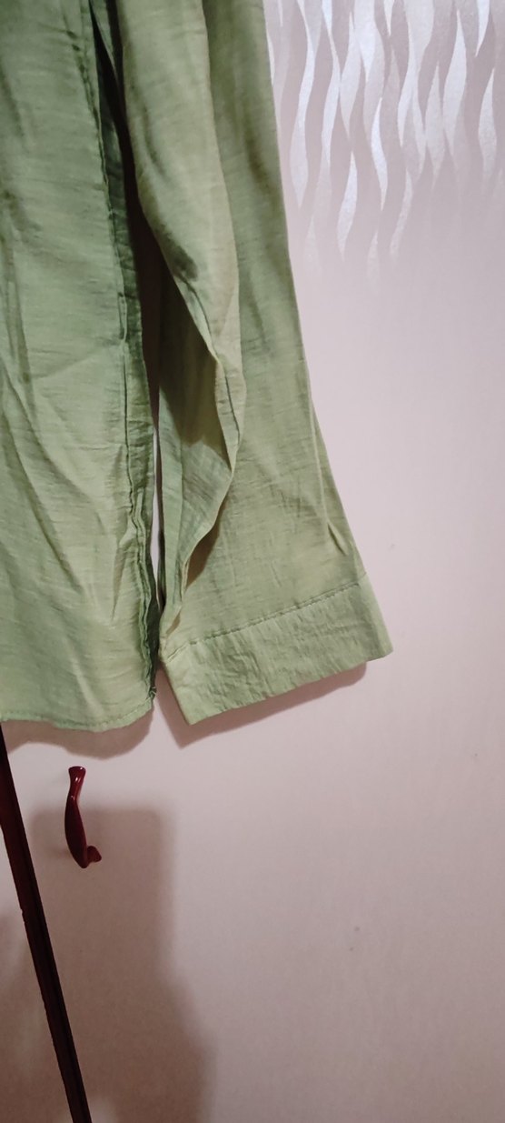 Düğmeli Keten Kadın Gömlek - Görsel 3