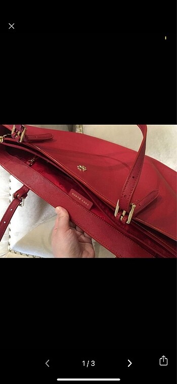 Tory burch Deri kırmızı çanta