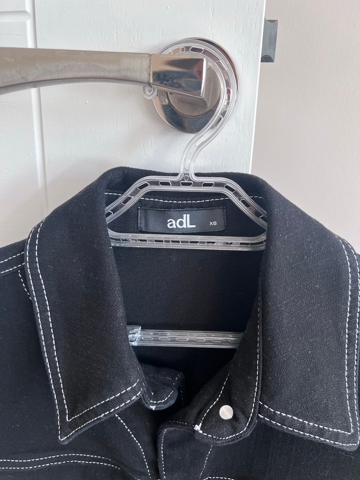 Düğmeli Siyah Denim Midi Elbise ADL marka - Görsel 2