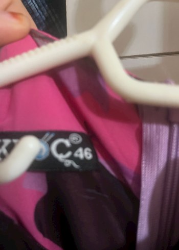 Uzun Kol, Yüksek Yakalı Pembe Bohem Elbise - Görsel 3