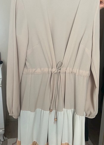 Bej Renkli Uzun Bohem Elbise - Görsel 2