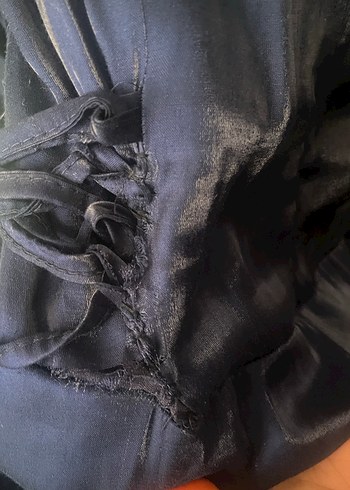 Siyah Saten Uzun Kollu Uzun Elbise - Görsel 2