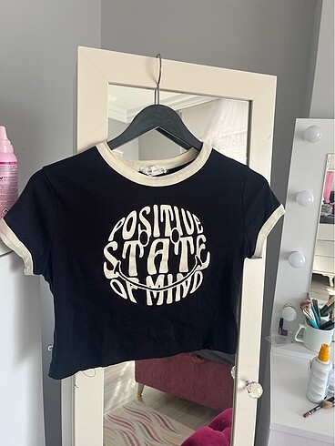 Siyah desenli crop