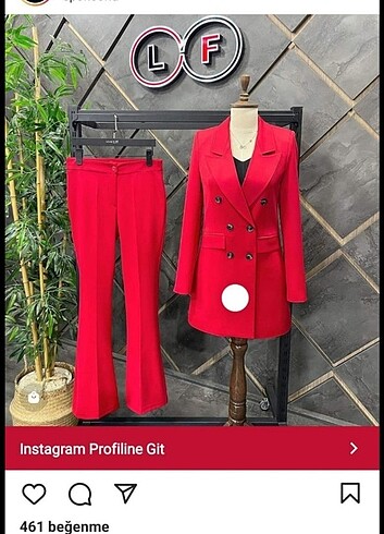 Kırmızı blazer takım. Tesettüre uygun 