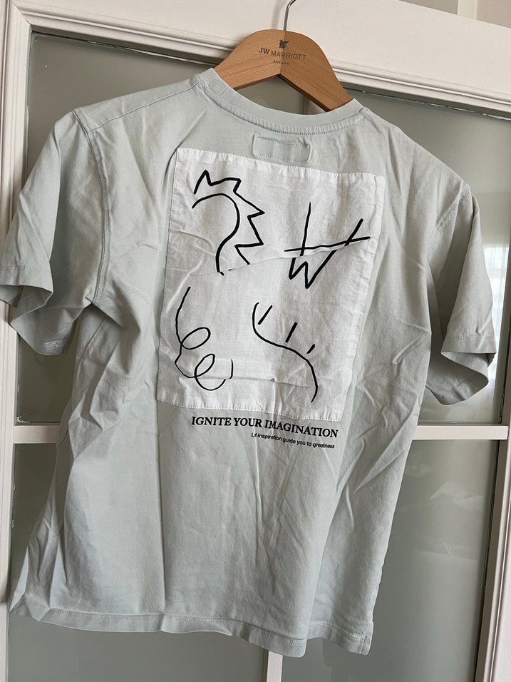 Kız Çocuk Beyaz Baskılı Kısa Kollu Tişört - Görsel 3