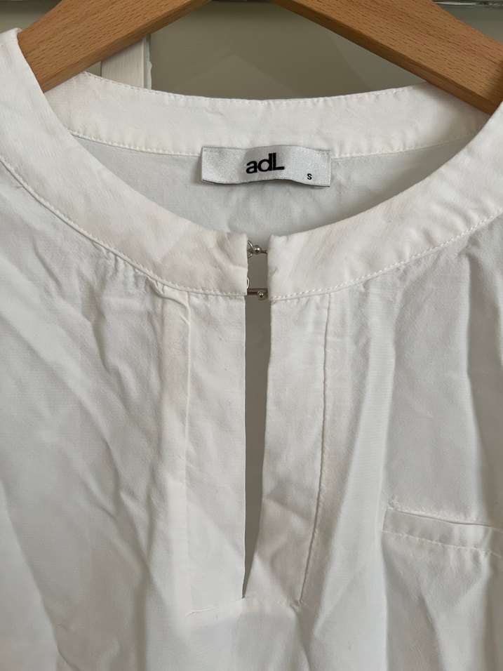 Beyaz Keten Uzun Kollu Salaş Kadın Gömlek - Görsel 2