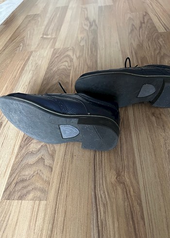 Koyu Mavi Bağcıklı Çocuk Klasik Ayakkabı - Görsel 4