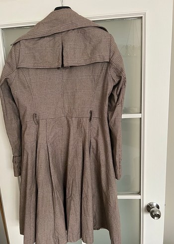 Bej Midi Kadın Trençkot Düğmeli Cepli - Görsel 7