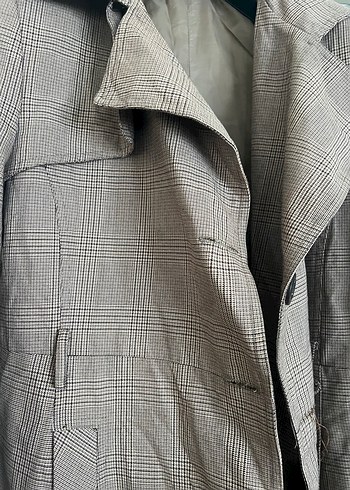 Bej Midi Kadın Trençkot Düğmeli Cepli - Görsel 6