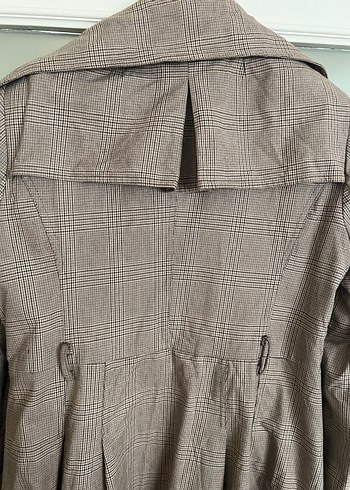 Bej Midi Kadın Trençkot Düğmeli Cepli - Görsel 9