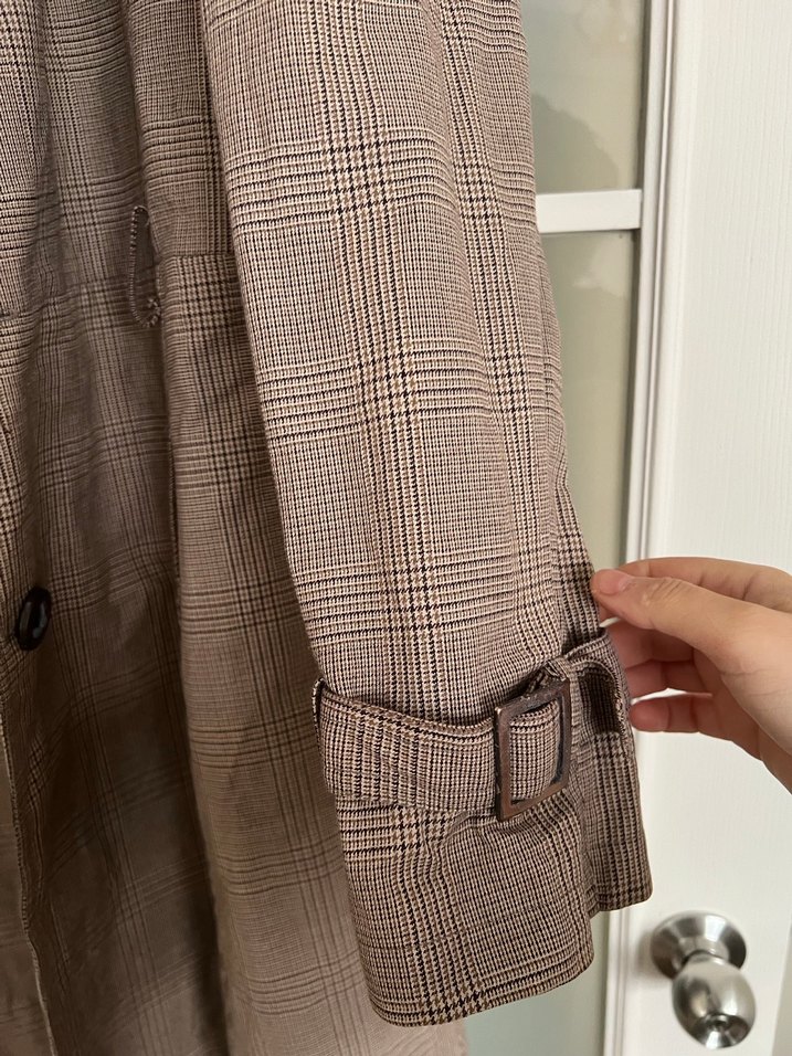 Bej Midi Kadın Trençkot Düğmeli Cepli - Görsel 2