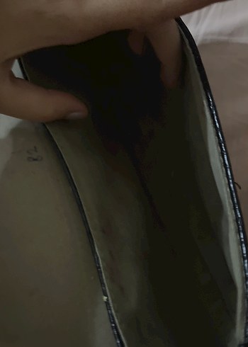 Kemerli Siyah Yılan Derisi Desenli çanta - Görsel 3