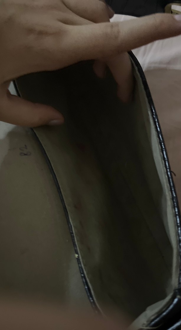 Kemerli Siyah Yılan Derisi Desenli çanta - Görsel 3