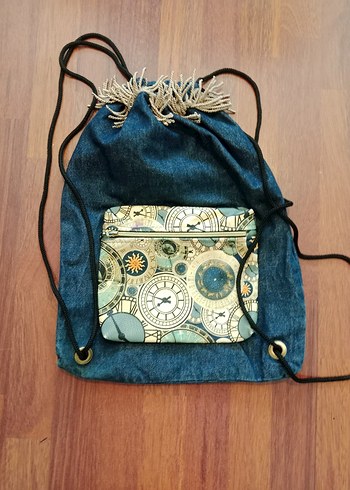  Beden Püsküllü Bohem Denim Sırt Çantası