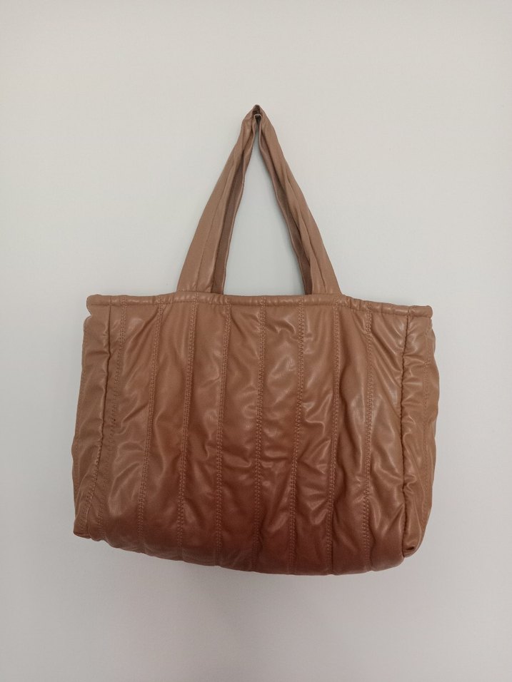 Kahverengi Deri Fermuarlı Kadın Çanta - Görsel 3