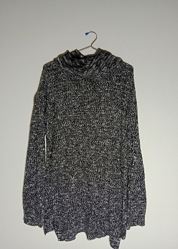 Gri Kadın Triko Boğazlı Uzun Kollu Kazak - Görsel 3