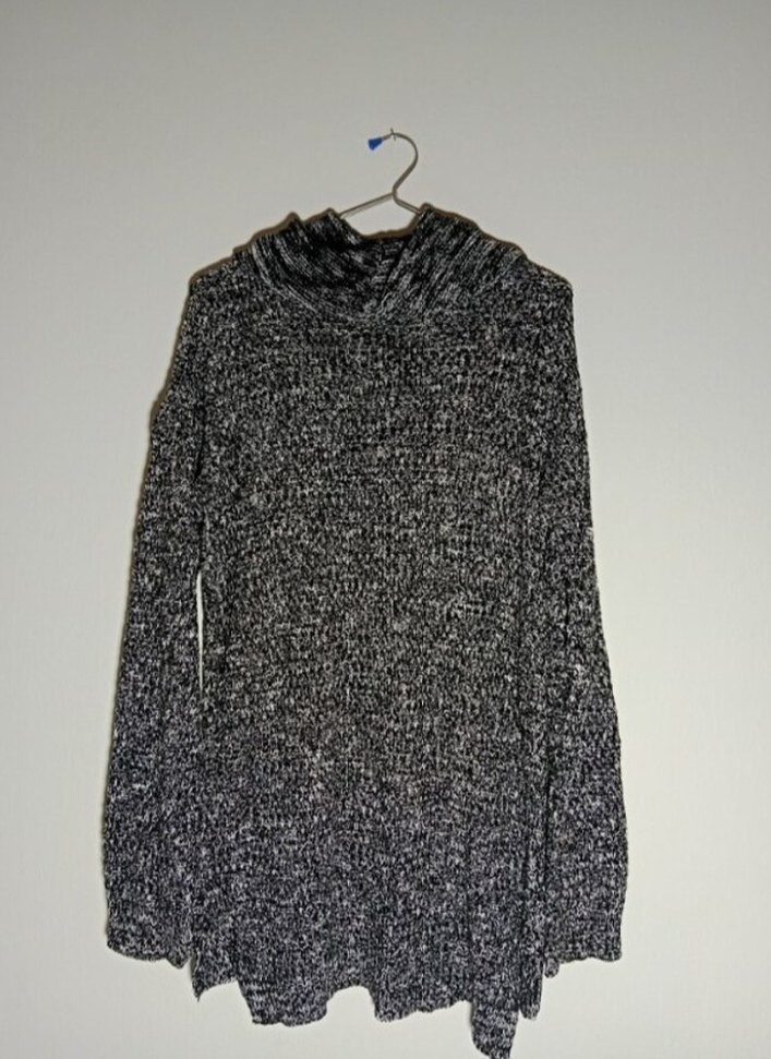 Gri Kadın Triko Boğazlı Uzun Kollu Kazak - Görsel 3