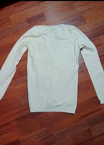 Uzun Kollu Düğmeli Krem Kadın Hırka - Görsel 5