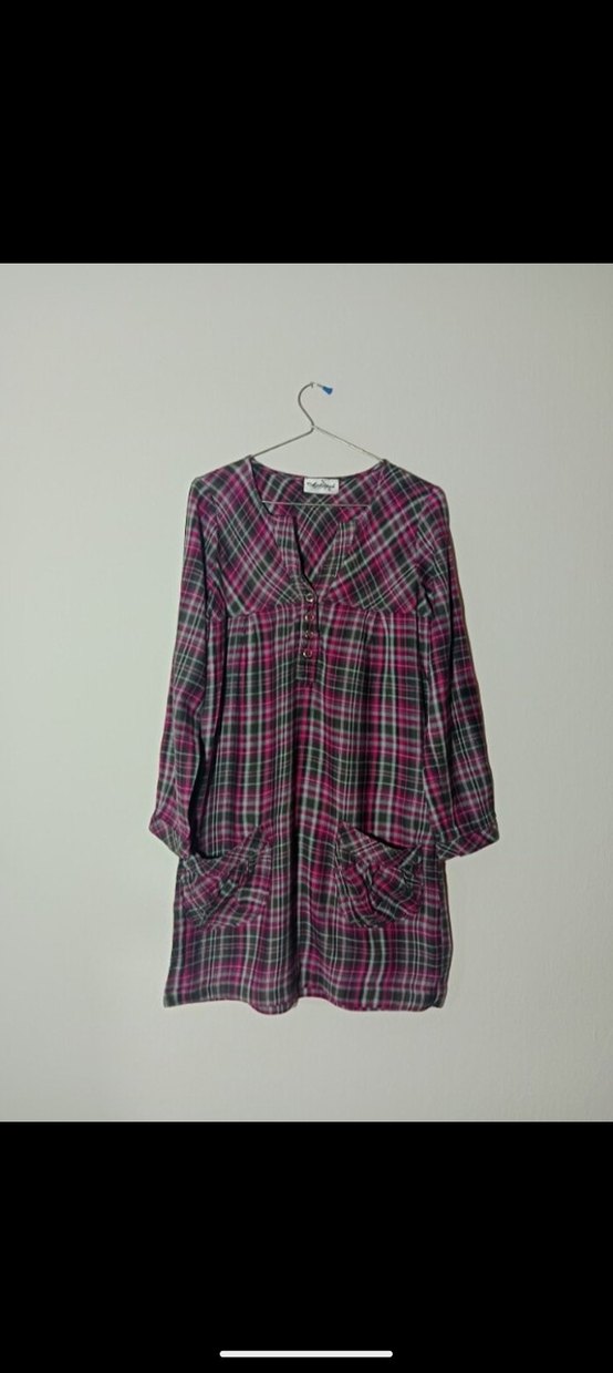 ekoseli elbise - Görsel 3