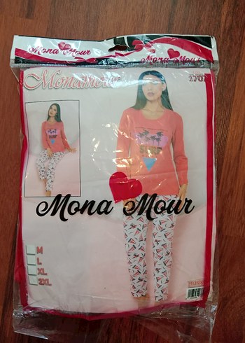 Uzun Kollu Renkli Baskılı Pijama Takımı - Görsel 2