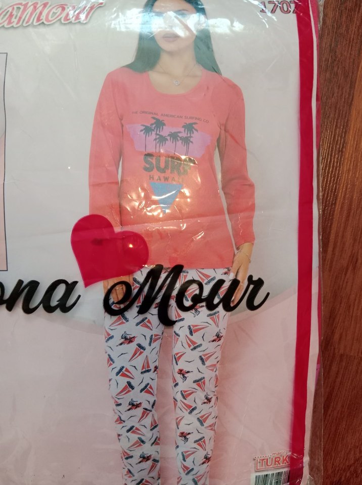 Uzun Kollu Renkli Baskılı Pijama Takımı - Görsel 3