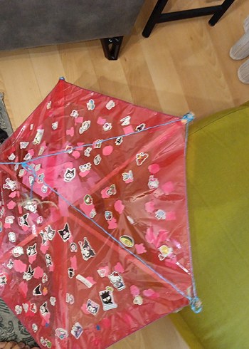 pembe stickerli uçurtma - Görsel 5