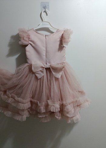 Pembe Kız Çocuk Fırfırlı Elbise - Görsel 2
